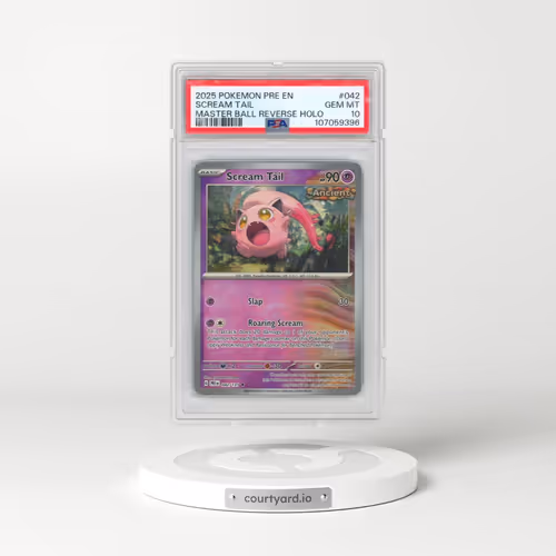 2025 Pokémon Pre EN-Prismatic Evolutions #042 Scream Tail - Reverse Holo Master Ball (PSA 10 GEM MINT)