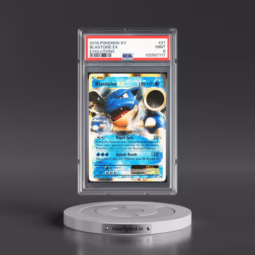 2016 Pokémon XY Evolutions #21 Blastoise EX - Holo (PSA 9 MINT)