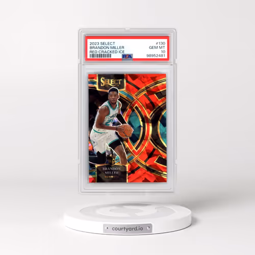 2023 Panini Select #130 Brandon Miller - Red Cracked Ice (PSA 10 GEM MINT)
