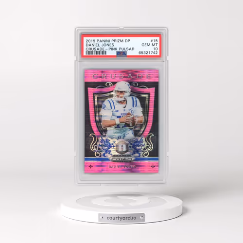 2019 Panini Prizm Draft Picks Crusade #15 Daniel Jones - Pink Pulsar (PSA 10 GEM MINT)