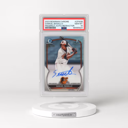 2023 Bowman Chrome Prospect Autographs #CPASB Samuel Basallo - Refractor (PSA 10 GEM MINT)