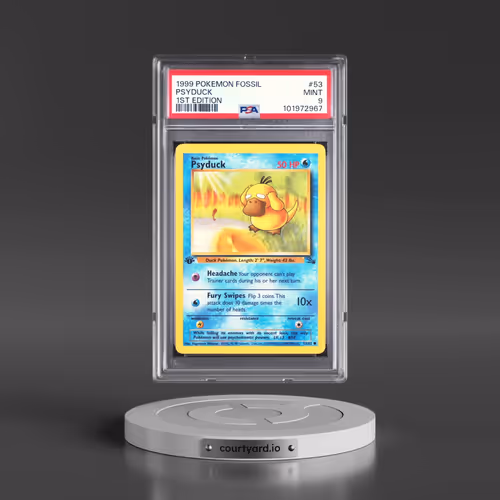 1999 Pokémon Fossil #53 Psyduck - 1st Edition (PSA 9 MINT)
