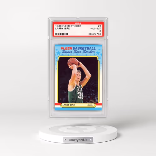 1988 Fleer Sticker #2 Larry Bird (PSA 8 NM-MT)