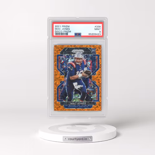 2021 Panini Prizm #336 Mac Jones - Disco Prizm (PSA 9 MINT)