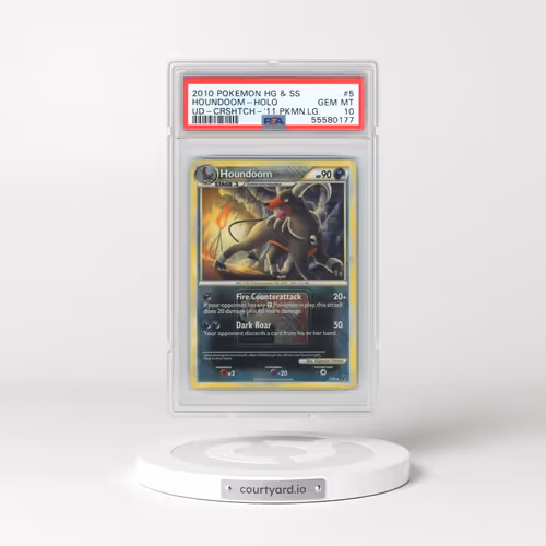 2010 Pokémon Heartgold & Soulsilver Undaunted #5 Houndoom - Holo Crosshatch-2011 Pokemon League (PSA