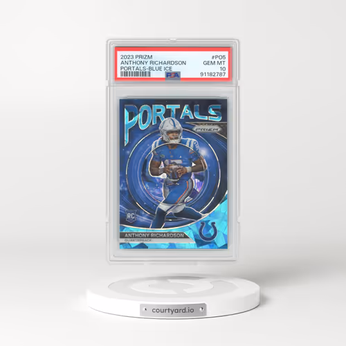 2023 Panini Prizm Portals #PO5 Anthony Richardson - Blue Ice (PSA 10 GEM MINT)