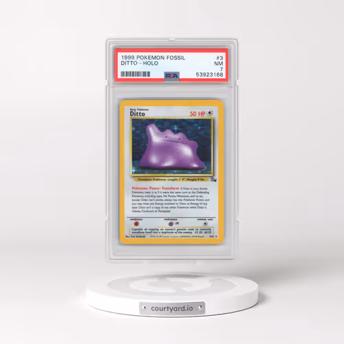 1999 Pokémon Fossil #3 Ditto - Holo (PSA 7 NM)