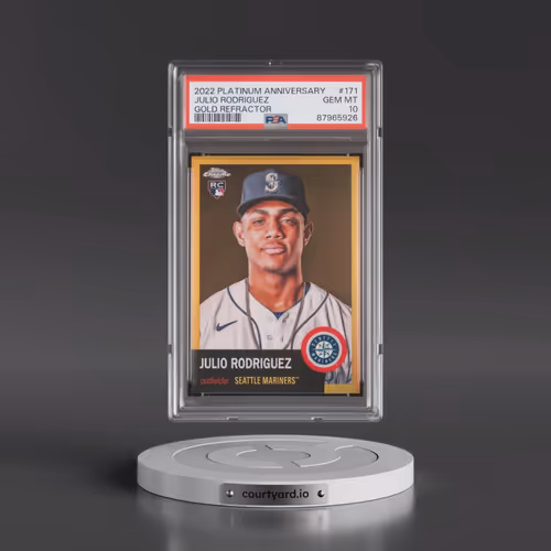 2022 Topps Chrome Platinum Anniversary #171 Julio Rodriguez - Gold Refractor (PSA 10 GEM MINT)