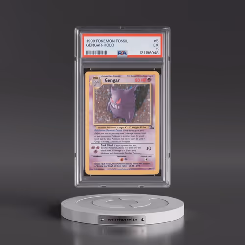 1999 Pokémon Fossil #5 Gengar - Holo (PSA 5 EX)