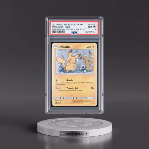 2019 Pokémon SM Black Star Promo #SM162 Pikachu - Holo Team Up Single Pack Blisters (PSA 8 NM-MT)