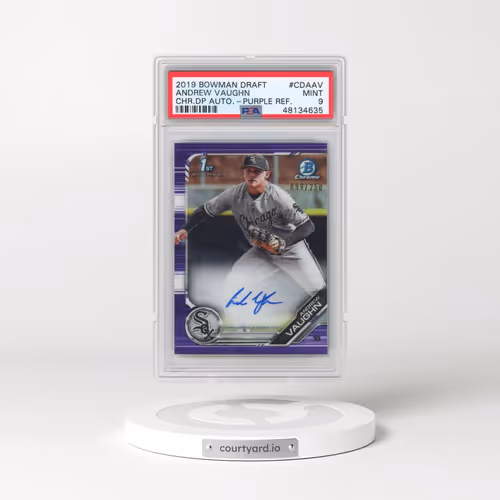 2019 Bowman Draft Chrome Draft Picks Autograph #CDAAV Andrew Vaughn - Purple Refractor (PSA 9 MINT)