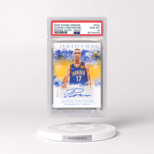 2020 Panini Origins Rookie Autographs #POK Aleksej Pokusevski - Gold (PSA 10 GEM MINT)