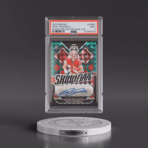 2024 Panini Mosaic Showtime Signatures #SSRPL Ricky Pearsall - Fusion Green & Black Choice (PSA 9 MI