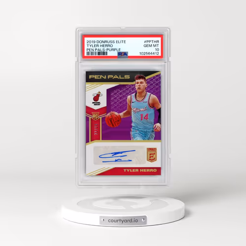 2019 Panini Donruss Elite Pen Pals #PPTHR Tyler Herro - Purple (PSA 10 GEM MINT)