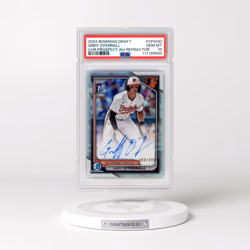 2024 Bowman Draft Chrome Prospect Autographs #CPAGO Griff O'Ferrall - Refractor (PSA 10 GEM MINT)