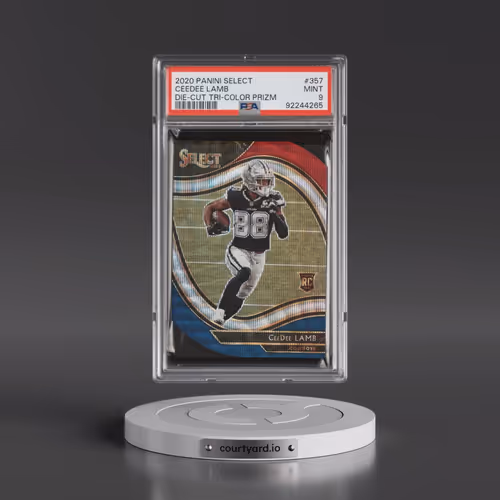 2020 Panini Select #357 Ceedee Lamb - Die-Cut Tri-Color Prizm (PSA 9 MINT)