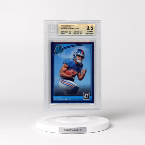 2018 Panini Donruss Optic #156 Saquon Barkley - Purple Stars (BGS 9.5 GEM MINT)