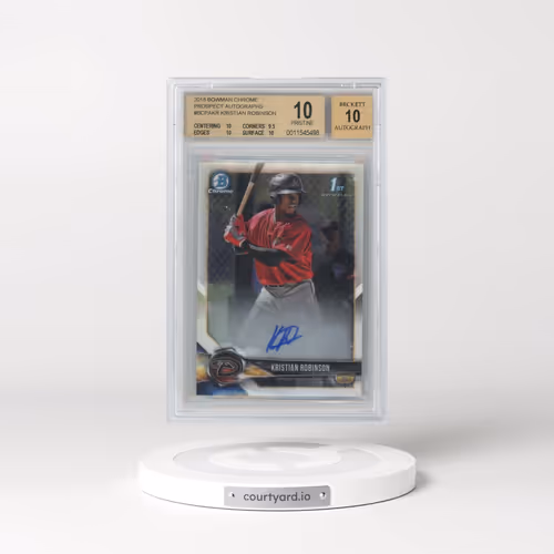 2018 Bowman Chrome Prospects Autographs #BCPAKR Kristian Robinson (BGS 10 PRISTINE)