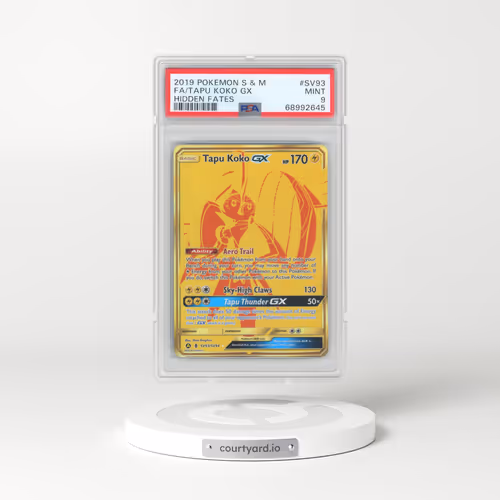 2019 Pokémon Sun & Moon Hidden Fates #SV93 Tapu Koko GX - Holo Full Art (PSA 9 MINT)