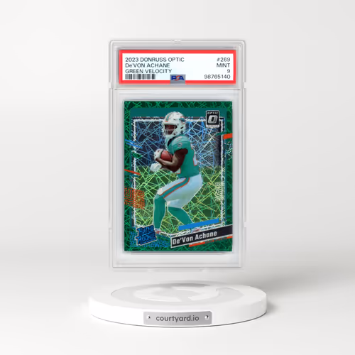 2023 Panini Donruss Optic #269 DE'Von Achane - Green Velocity (PSA 9 MINT)