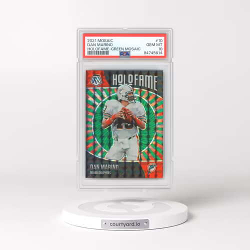 2021 Panini Mosaic Holofame #10 Dan Marino - Green Mosaic (PSA 10 GEM MINT)