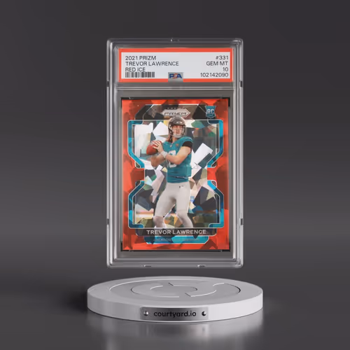 2021 Panini Prizm #331 Trevor Lawrence - Red Ice (PSA 10 GEM MINT)