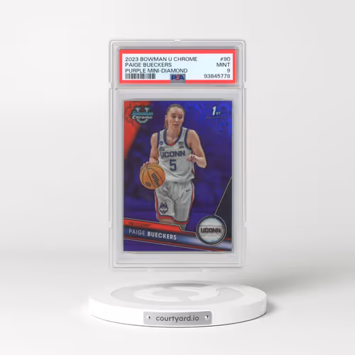 2023 Bowman University Chrome #90 Paige Bueckers - Purple Mini Diamond (PSA 9 MINT)