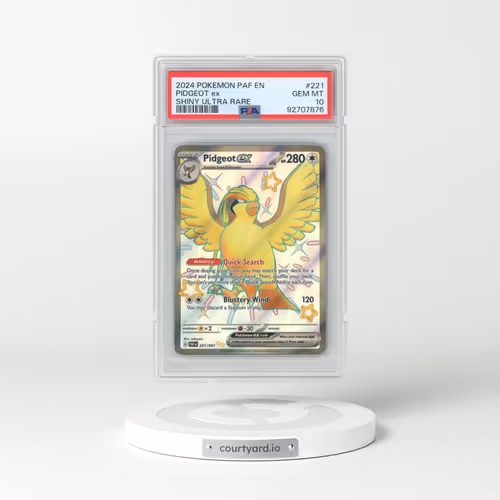 2024 Pokémon Paf EN-Paldean Fates #221 Pidgeot EX - Holo Shiny Ultra Rare (PSA 10 GEM MINT)