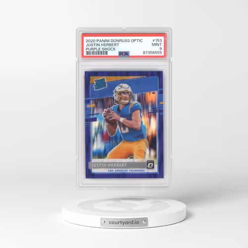 2020 Panini Donruss Optic #153 Justin Herbert - Purple Shock (PSA 9 MINT)