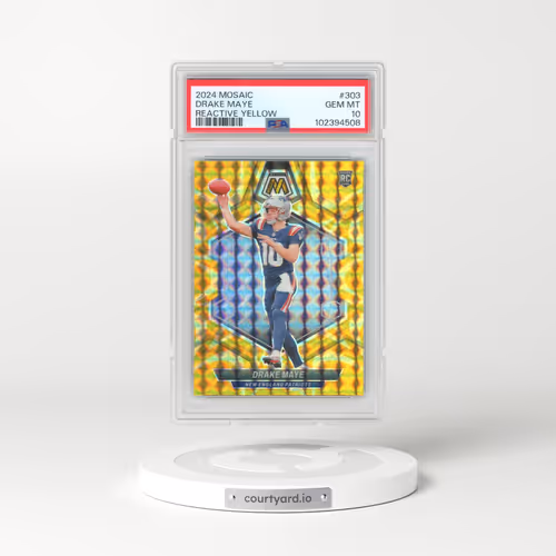 2024 Panini Mosaic #303 Drake Maye - Reactive Yellow (PSA 10 GEM MINT)