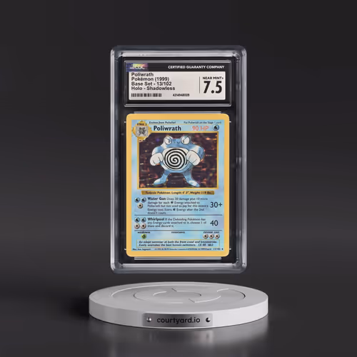 1999 Base Set #13/102 Poliwrath - Shadowless Shadowless Holo (CGC 7.5 NM+)
