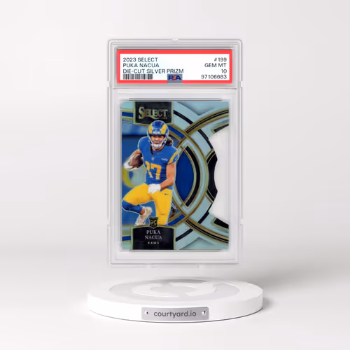 2023 Panini Select #199 Puka Nacua - Die-Cut Silver Prizm (PSA 10 GEM MINT)