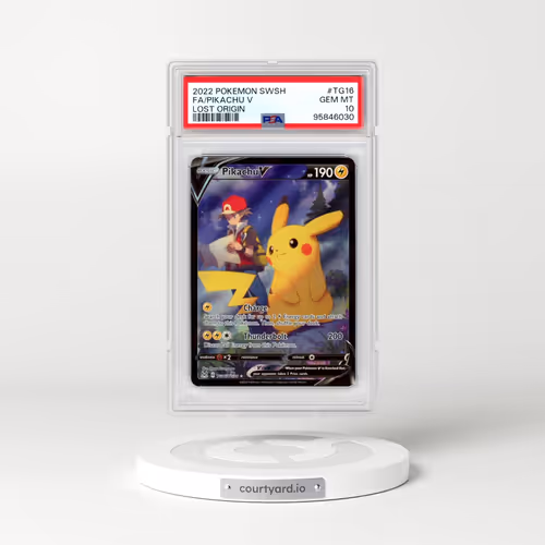 2022 Pokémon Sword & Shield Lost Origin #TG16 Pikachu V - Holo Full Art (PSA 10 GEM MINT)