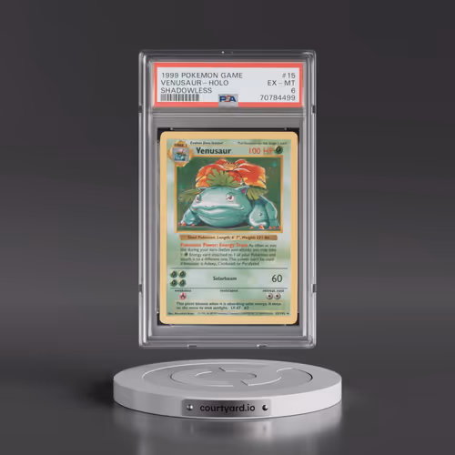 1999 Pokémon Game #15 Venusaur - Holo Shadowless (PSA 6 EX-MT)