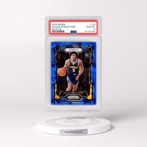 2023 Panini Prizm #133 Julian Strawther - Blue Ice (PSA 10 GEM MINT)
