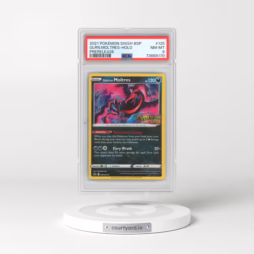 2021 Pokémon Swsh Black Star Promo #125 Galarian Moltres - Holo Prerelease (PSA 8 NM-MT)