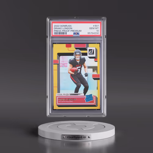 2022 Panini Donruss #307 Drake London - Press Proof Premium (PSA 10 GEM MINT)