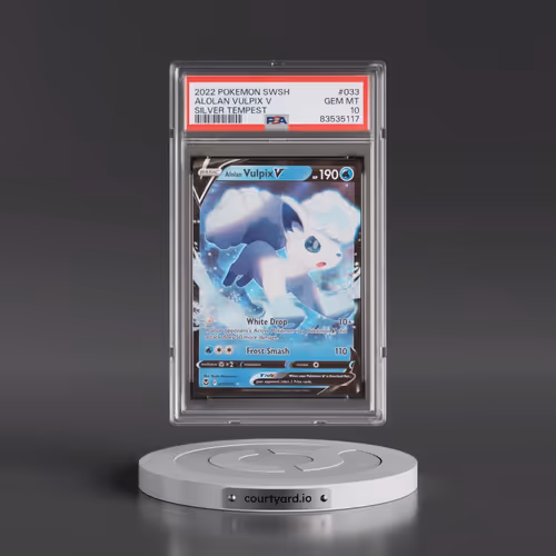 2022 Pokémon Sword & Shield Silver Tempest #033 Alolan Vulpix V - Holo (PSA 10 GEM MINT)