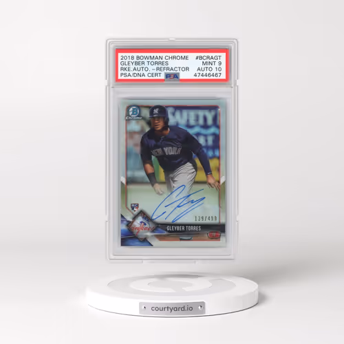 2018 Bowman Chrome Rookie Autographs #BCRAGT Gleyber Torres - Refractor (PSA 9 MINT)