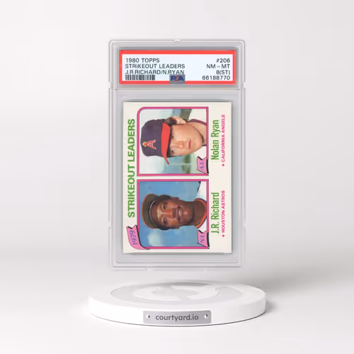 1980 Topps #206 Strikeout Leaders - J.R.Richard/N.Ryan (PSA 8 NM-MT)