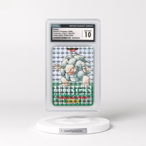1996 Japanese Bandai Carddass #76 Golem - Full Art Holo Green Card (CGC 10 GEM MINT)