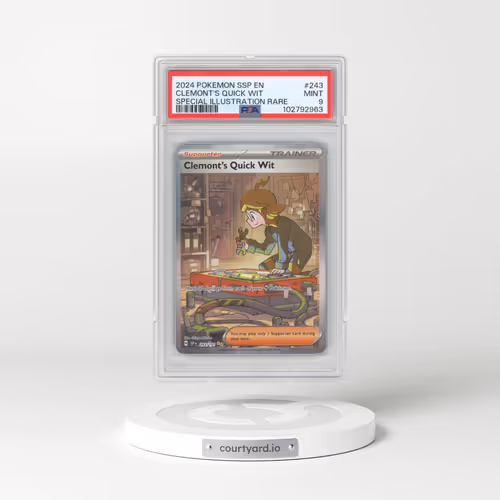 2024 Pokémon Ssp EN-Surging Sparks #243 Clemont's Quick Wit - Special Illustration Rare (PSA 9 MINT)