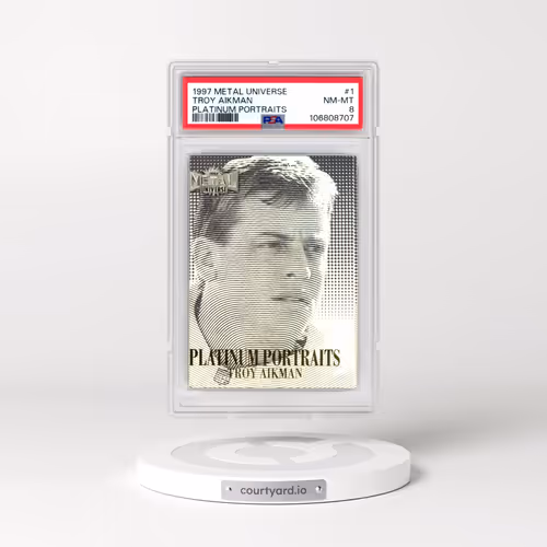 1997 Metal Universe Platinum Portraits #1 Troy Aikman (PSA 8 NM-MT)