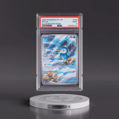 2025 Pokémon Pfl EN-Phantasmal Flames #098 Piplup - Illustration Rare (PSA 9 MINT)