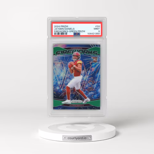 2024 Panini Prizm Fireworks #24 Jayden Daniels - Green Prizm (PSA 9 MINT)