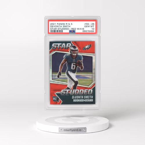 2021 Panini Rookies & Stars Star Studded #SS-26 DeVonta Smith - Red Wave (PSA 10 GEM MINT)