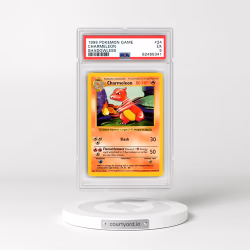1999 Pokémon Game #24 Charmeleon - Shadowless (PSA 5 EX)
