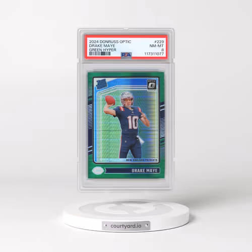 2024 Panini Donruss Optic #229 Drake Maye - Green Hyper (PSA 8 NM-MT)