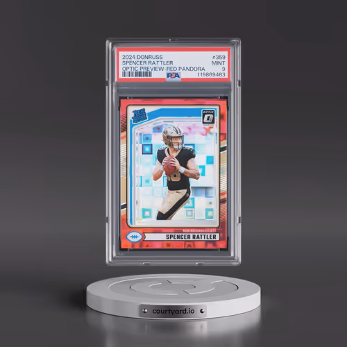 2024 Panini Donruss #359 Spencer Rattler - Optic Preview-Red Pandora (PSA 9 MINT)