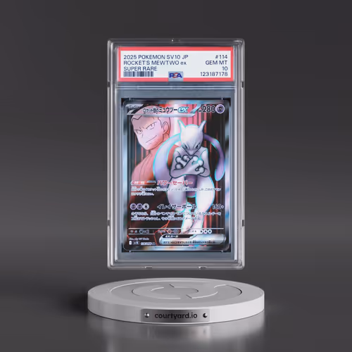 2025 Pokémon SV10-Glory of Team Rocket #114 Team Rocket's Mewtwo EX - Holo Super Rare (PSA 10 GEM MI